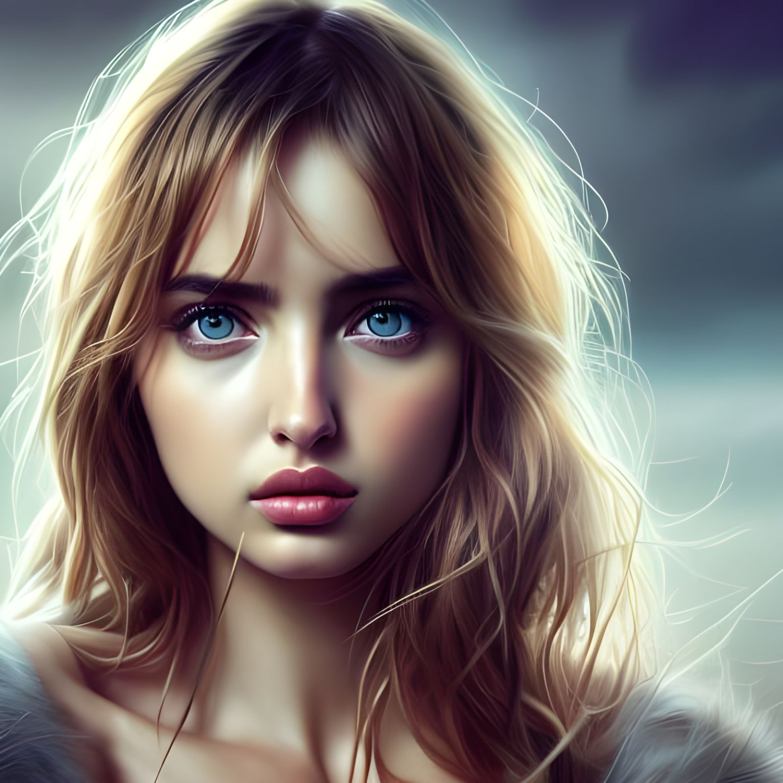 Hyperrealistic Portrait of a Gorgeous Woman with Flawless Ey...