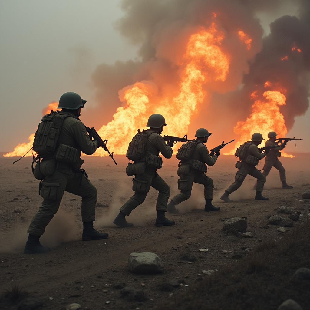 Soldiers in Battle: A Moment of Chaos
