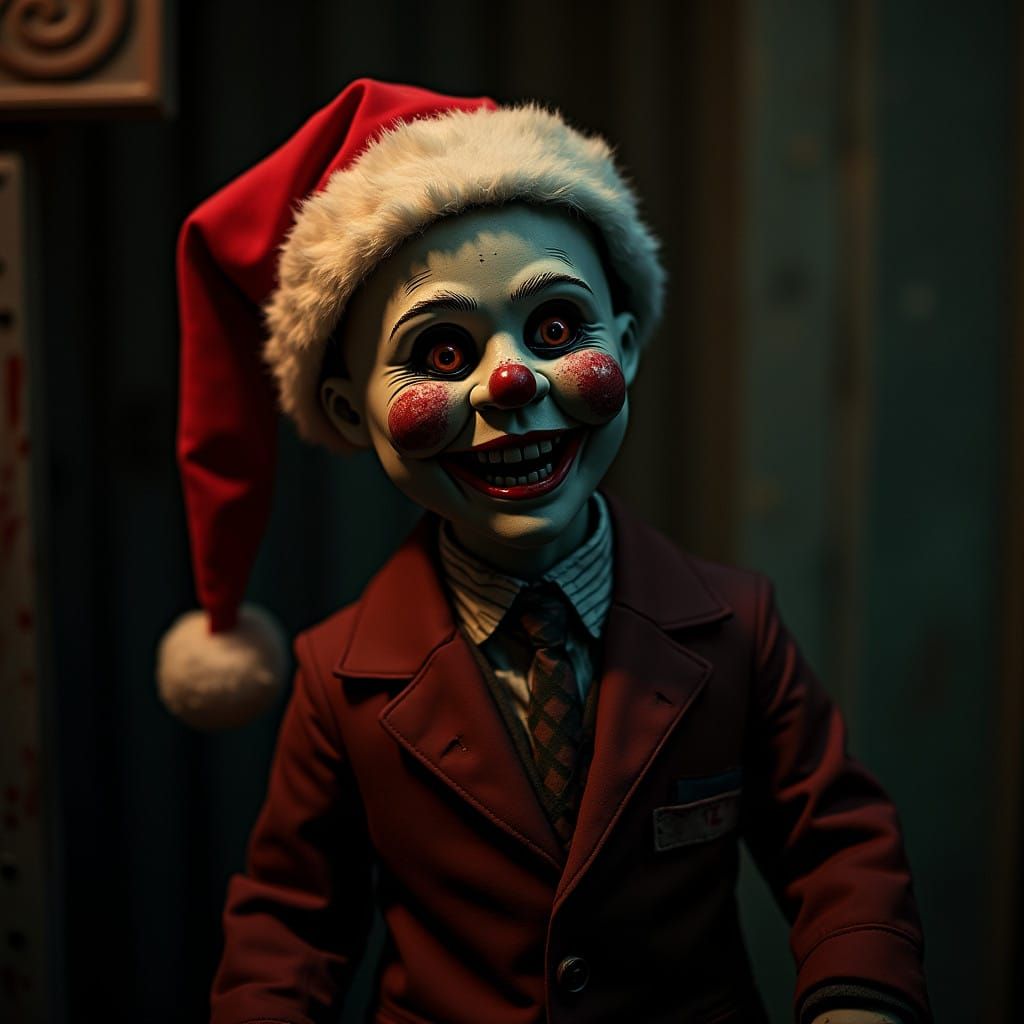 Sinister Santa Puppet Reveal in Dark Cinema Style