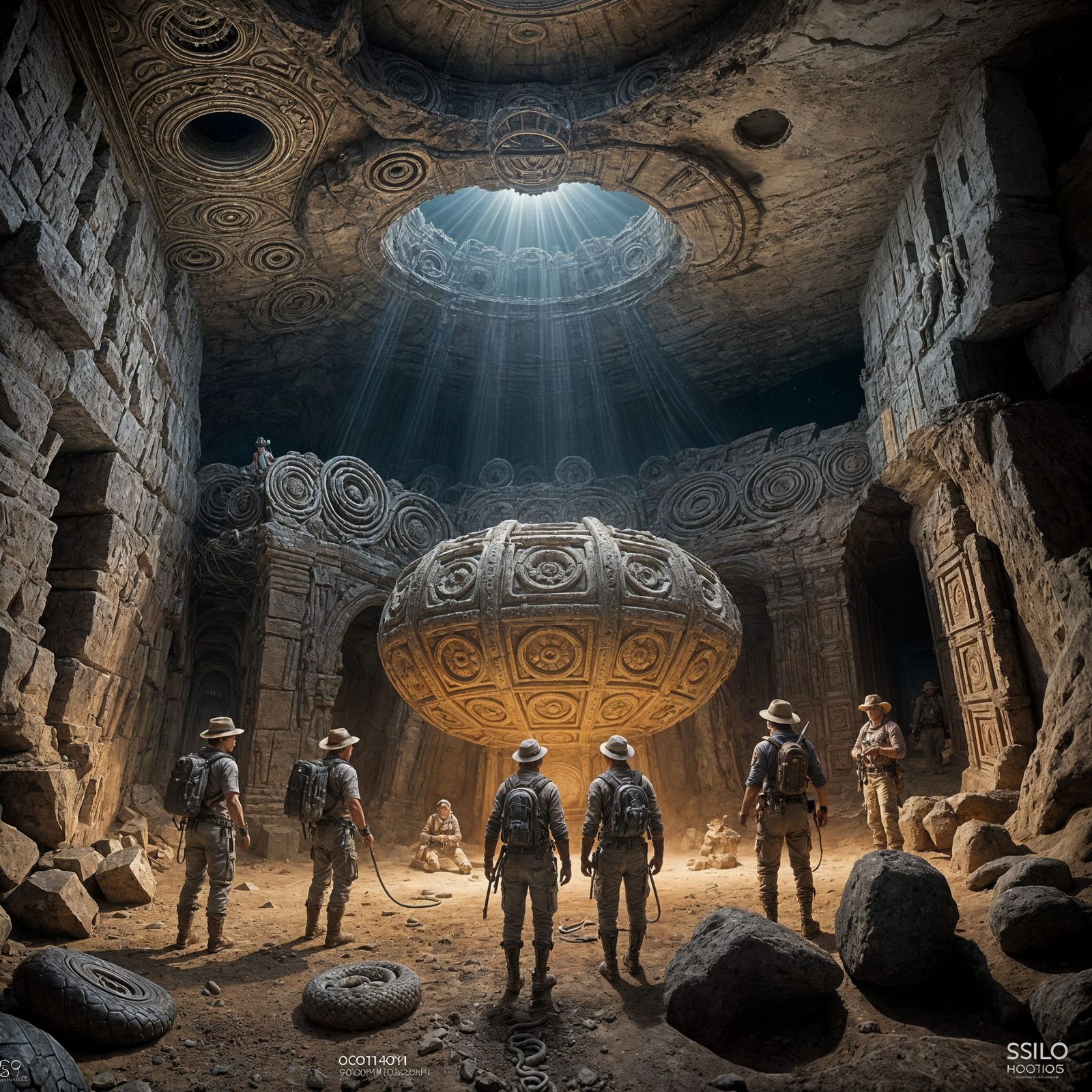 Explorers Navigate a Trapped Chamber in Search of Relic