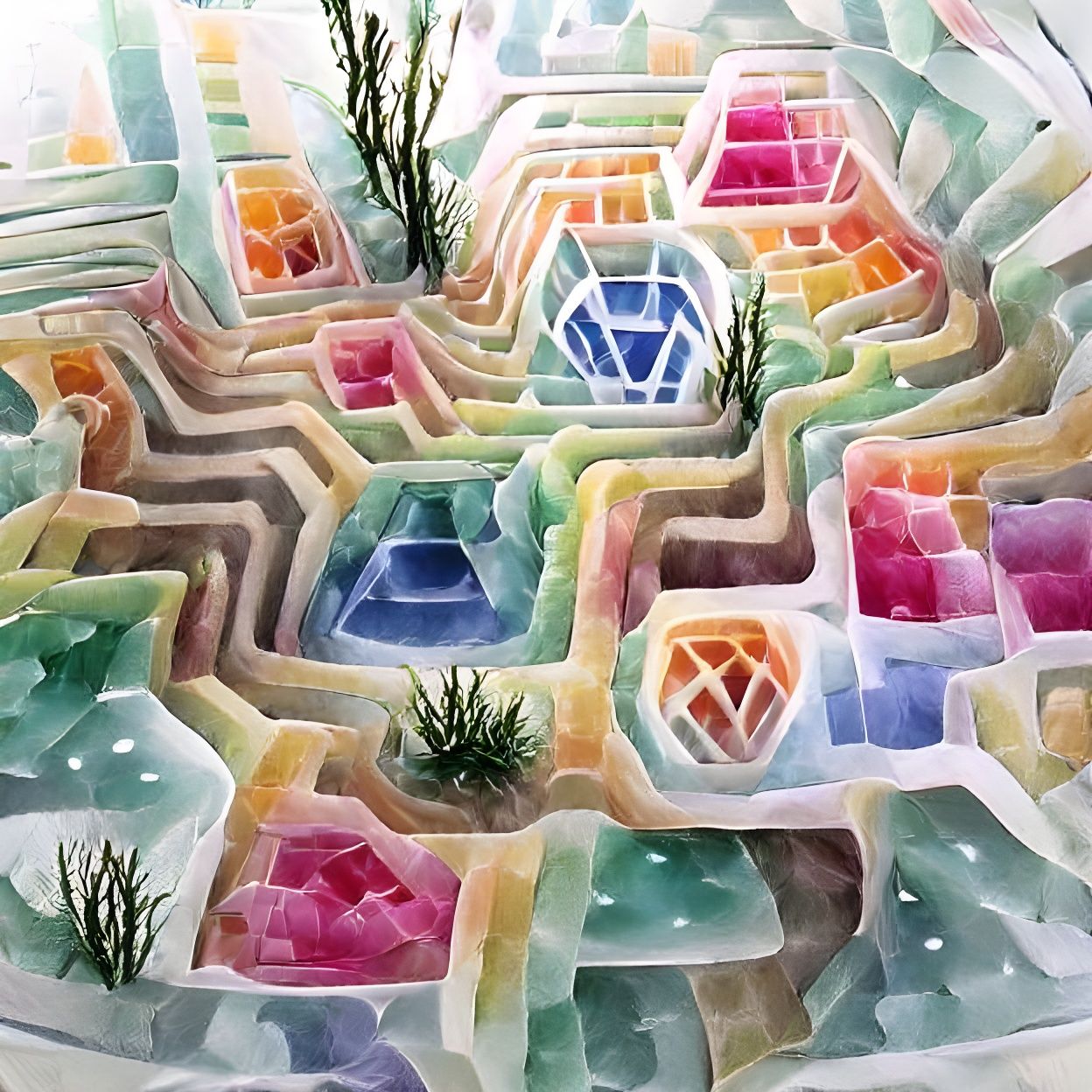 crystals (watercolor)