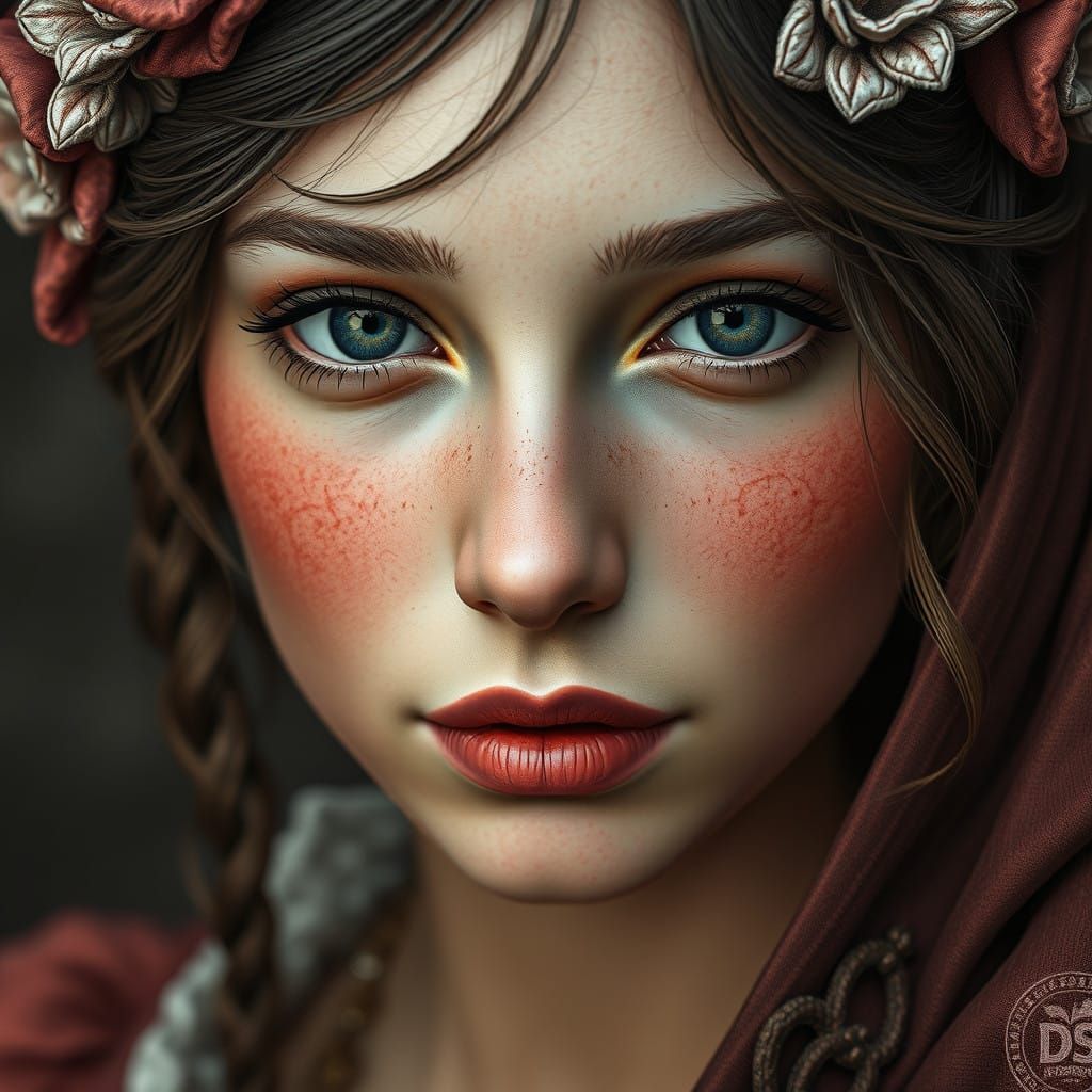 Medieval Fantasy Princess in Charcoal and Hues