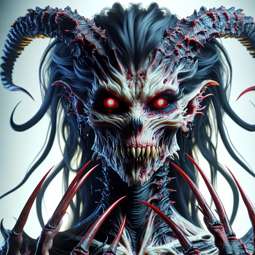 Monster Woman with Demon Eyes: Eldritch Concept Art