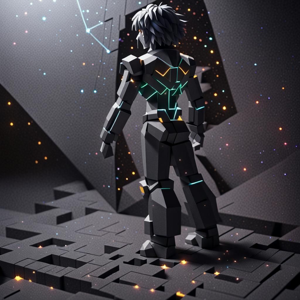 pixel art LightWave 3D cosmic dark academia anime geometric abstract art acrylic art chalk art long exposure