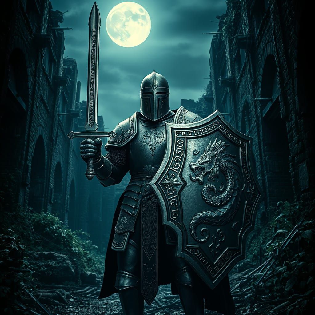 Stunning Dark Fantasy Knight in Ornate Armor
