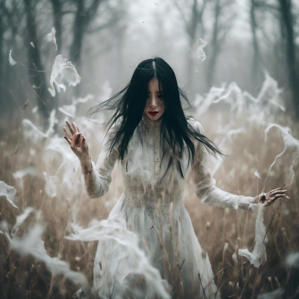 Korean Ghost Girl Apparition in Forest