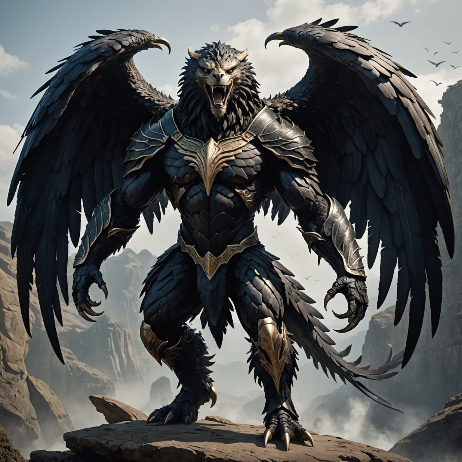 Ethereal War Creature with Eagle Wings and Turtle Shell