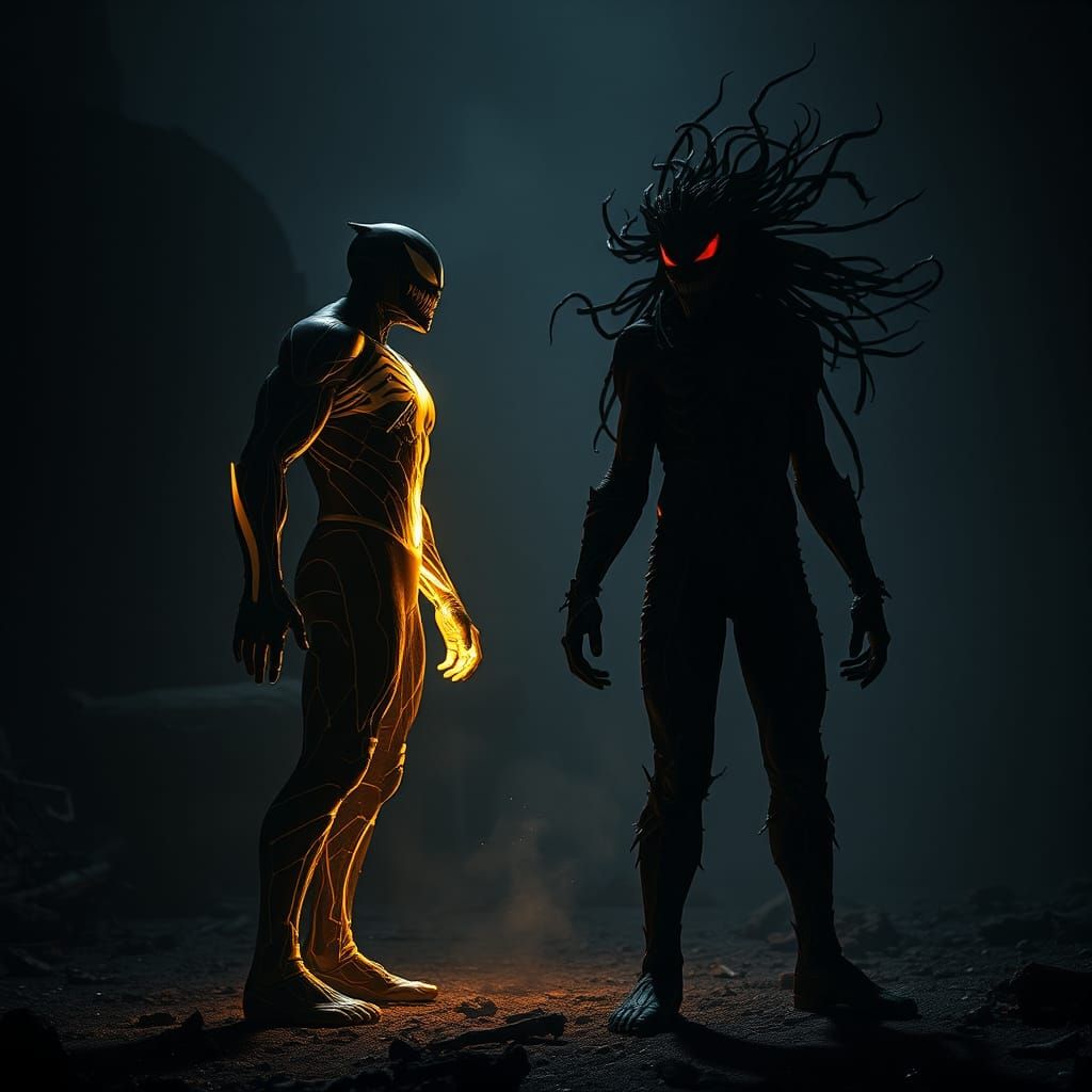 God of Light Venom vs King in Black Knull