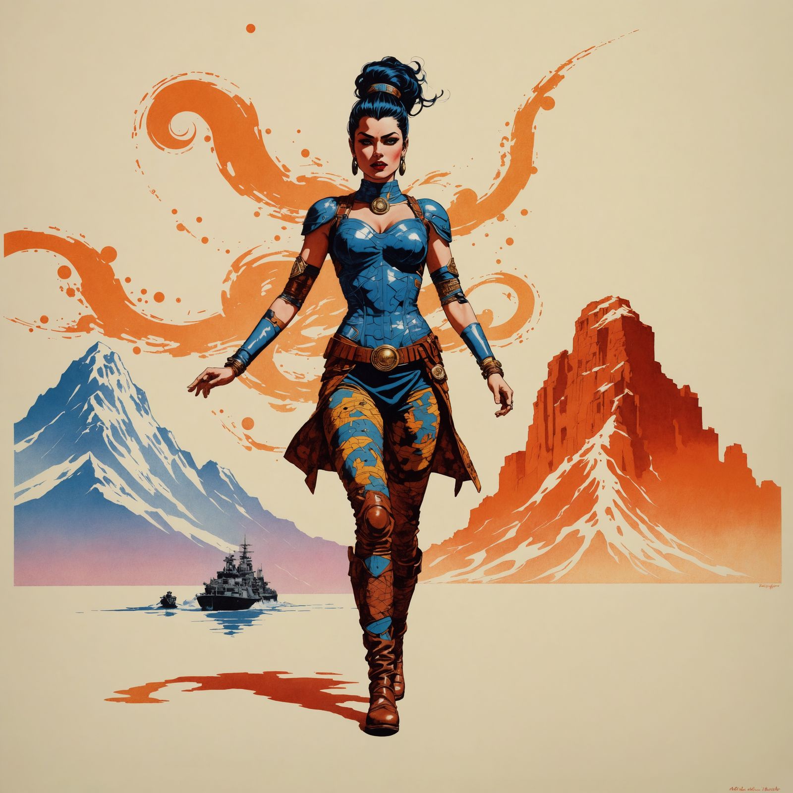 Risograph Printing with Grainy Texture and Vibrant Colors