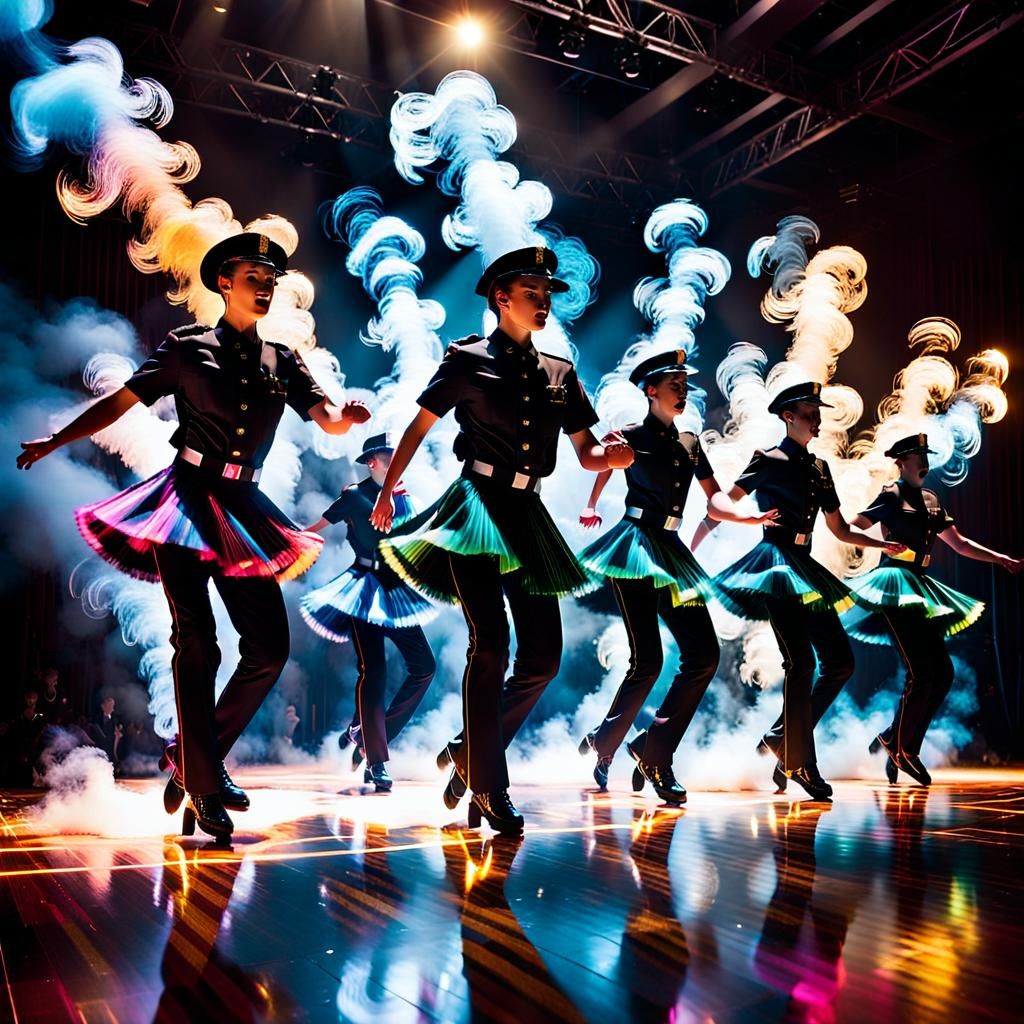 Tap Dancers in Motion: Long Exposure Digital Art