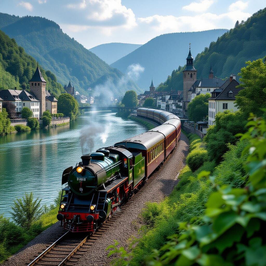 Orient Express Glides Through Rhine Valley