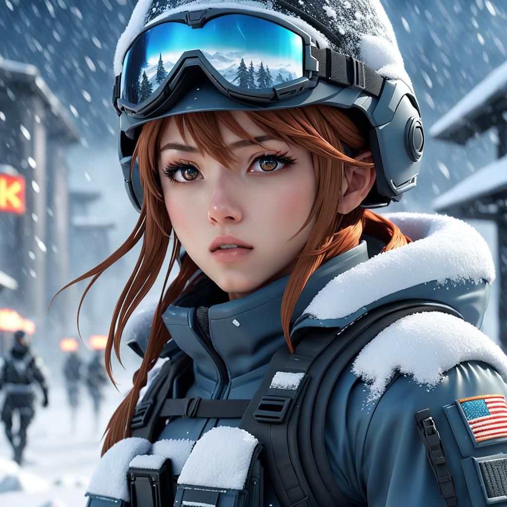 Cyberpunk Sci-Fi Heroine Conquers a Futuristic Snowstorm