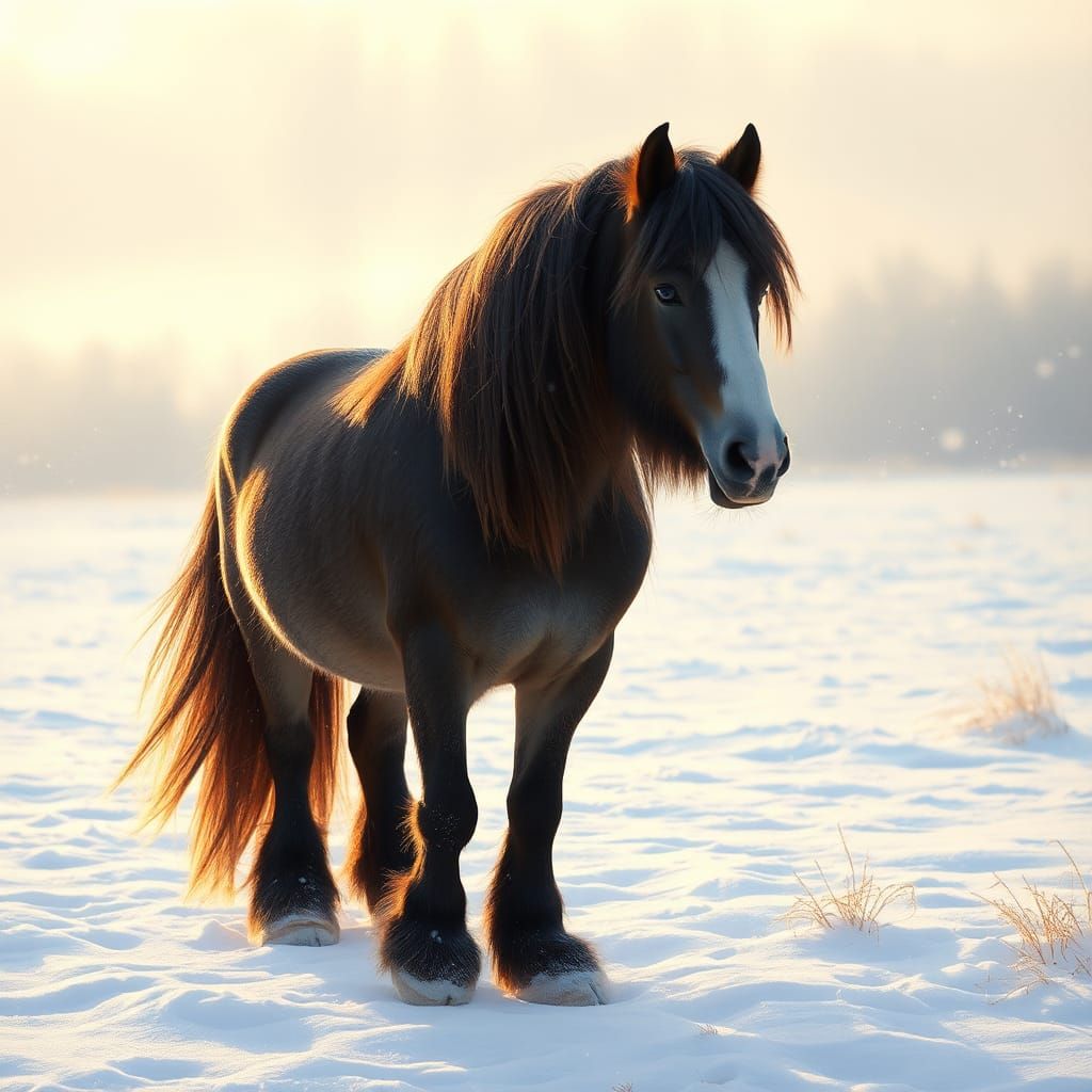 Gypsy Vanner Horse in Winter Wonderland