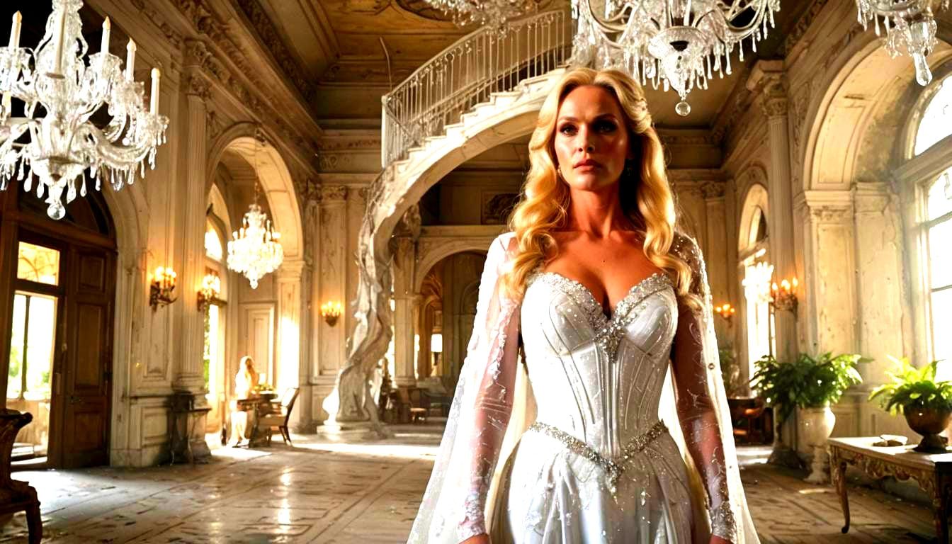 Emma Frost in an Old Mansion: Cinematic Film Still