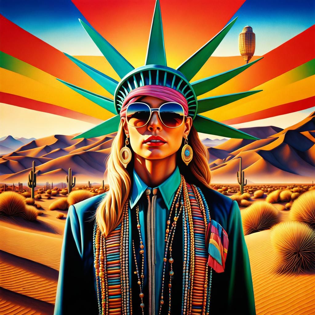 Surreal Hollywood in New York Desert: Hyperrealistic Renderi...