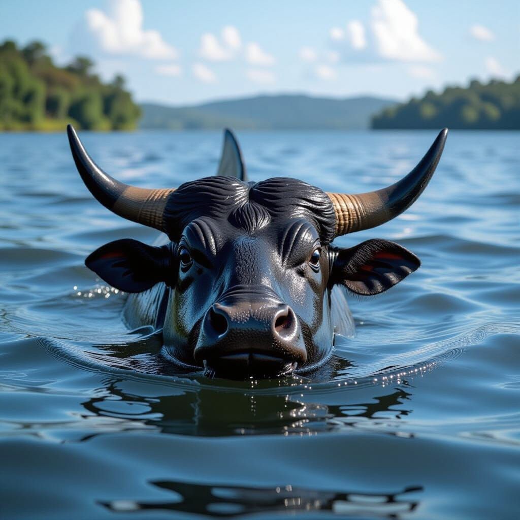 Surreal Ox-Headed Fish Emerges From Lake