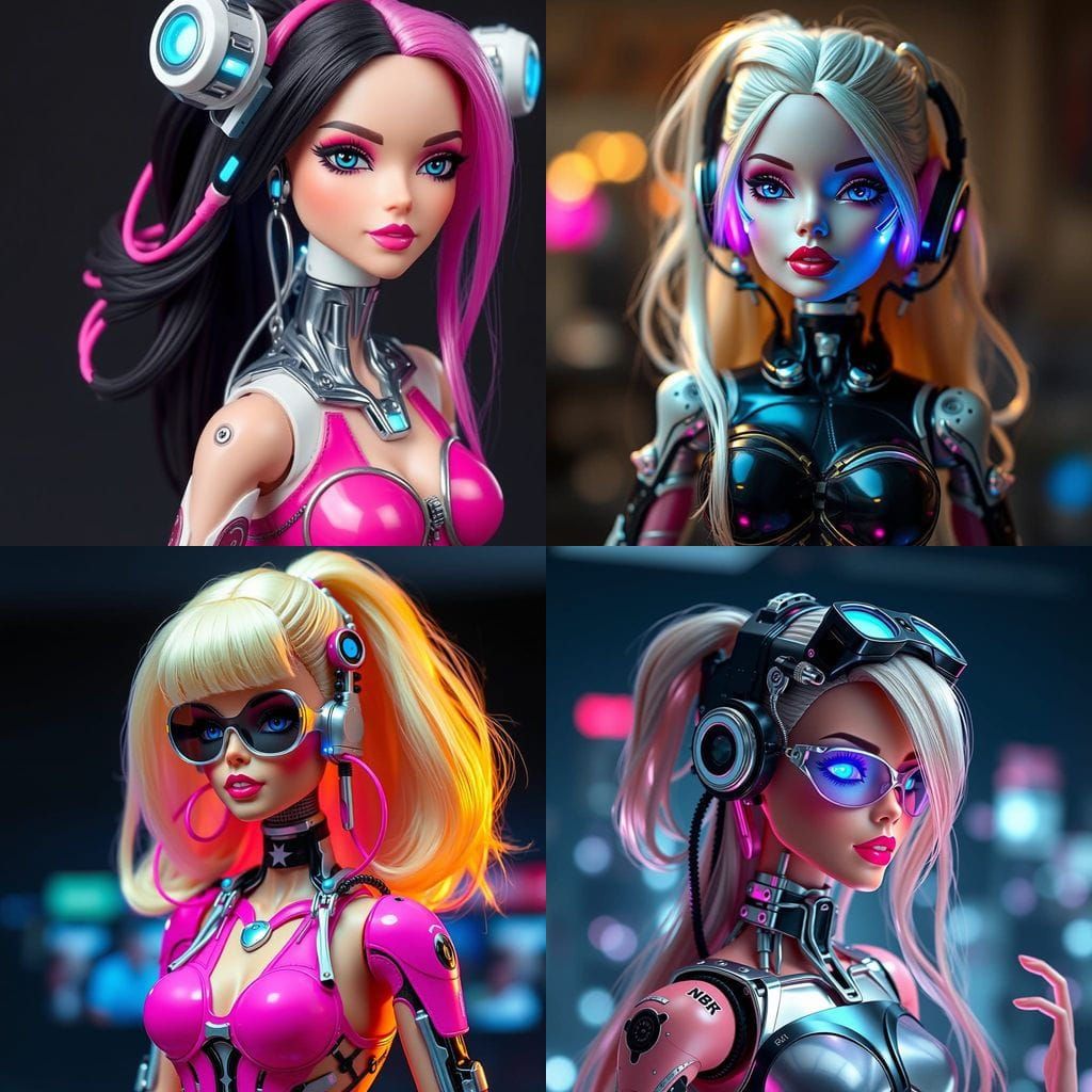 Cybernetic Barbie in Futuristic Armor