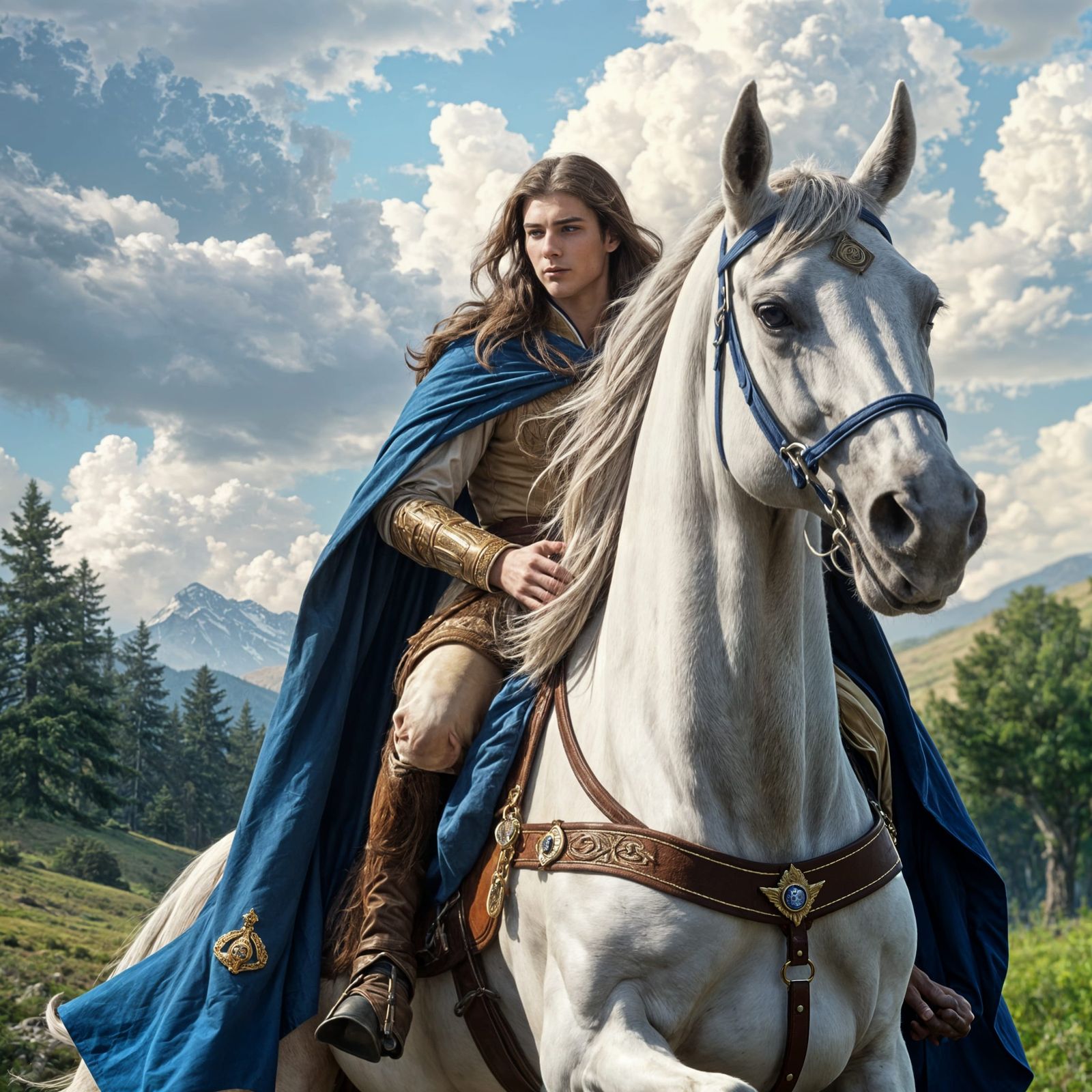 Fairytale Prince on White Horse