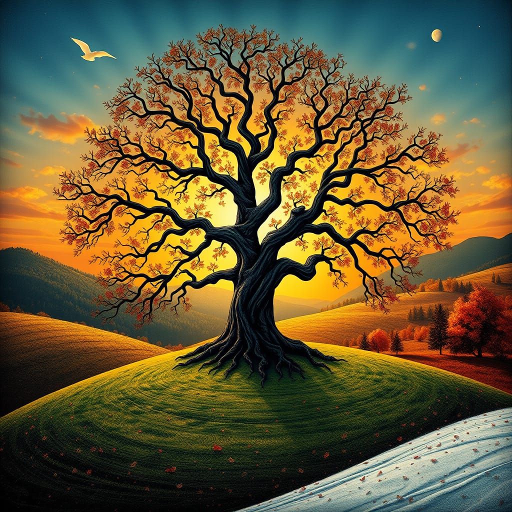 Springtime Serenity in Four Seasons Landscape