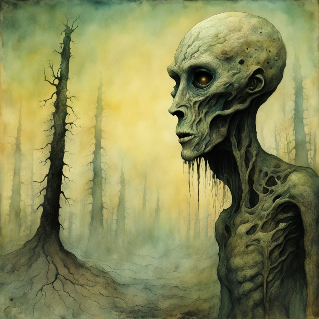 Surreal Sick Giant Painting with Alien Textures