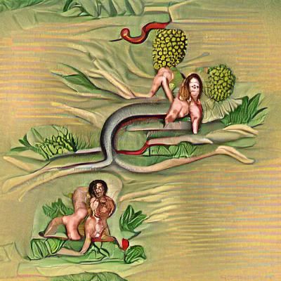 Adam and Eve Confront the Serpent