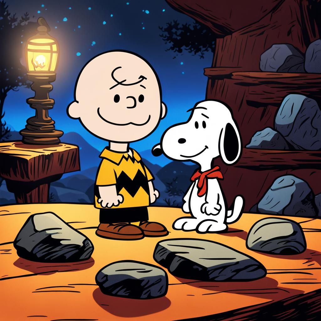 Charlie Brown as Ghost in Vibrant Anime Style