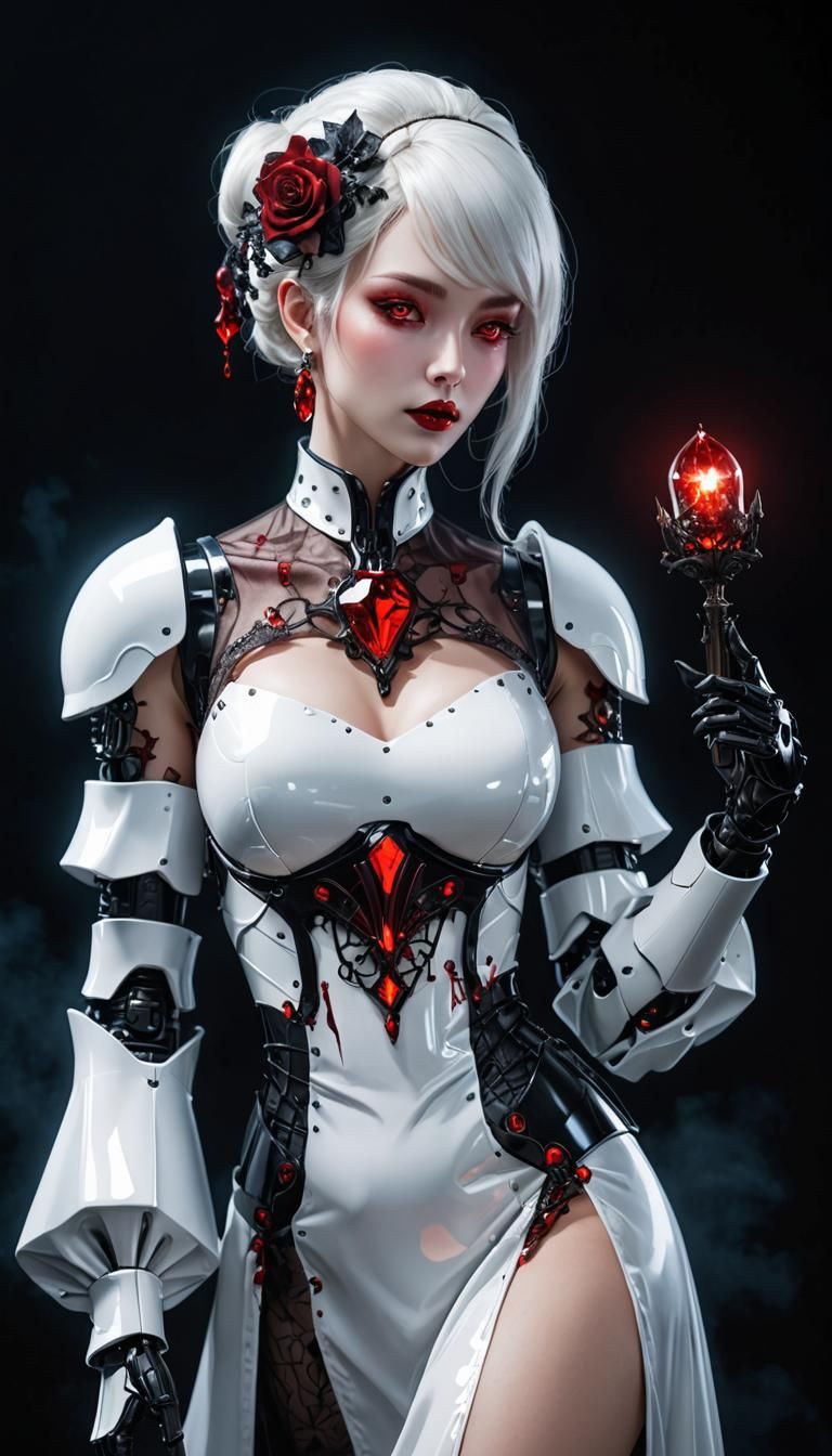 Fembot Vampire in Glass Dress