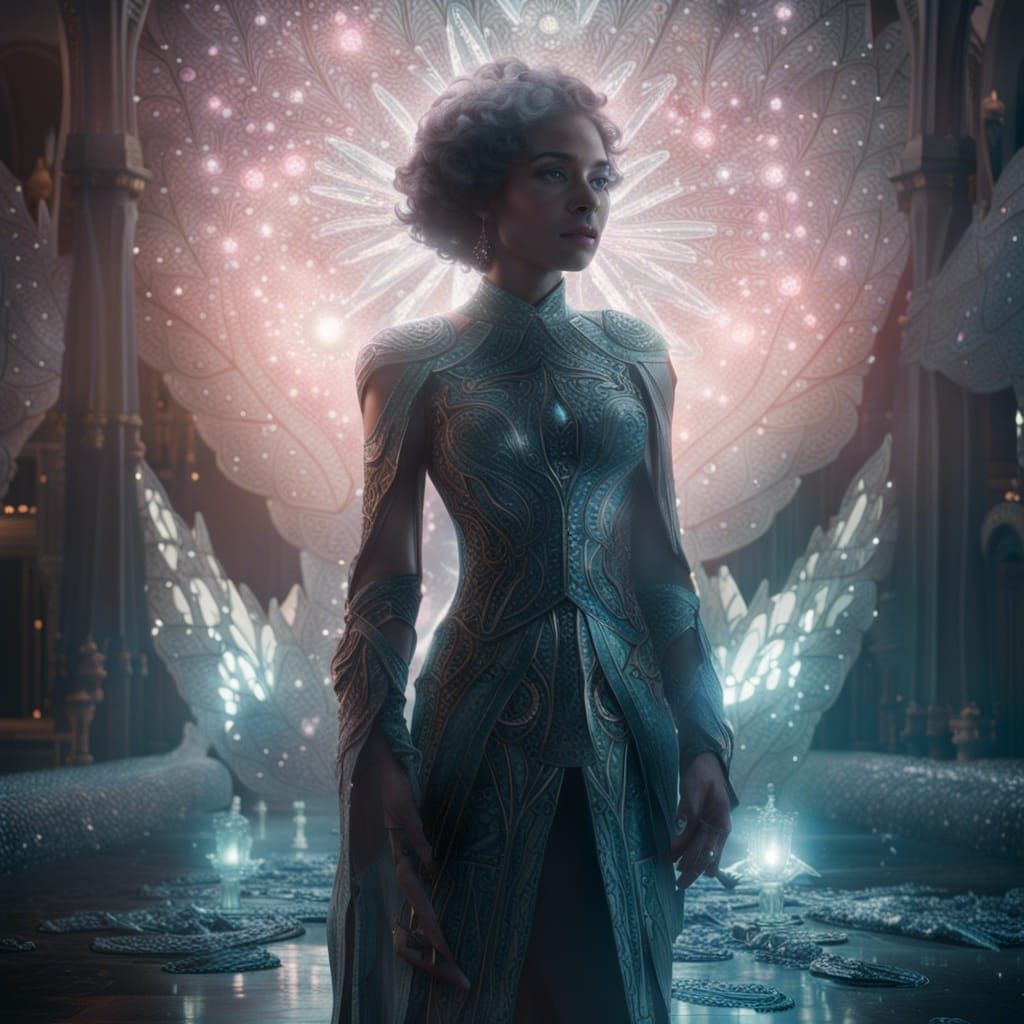 Epic Crystalline Woman in Digital Matte Painting