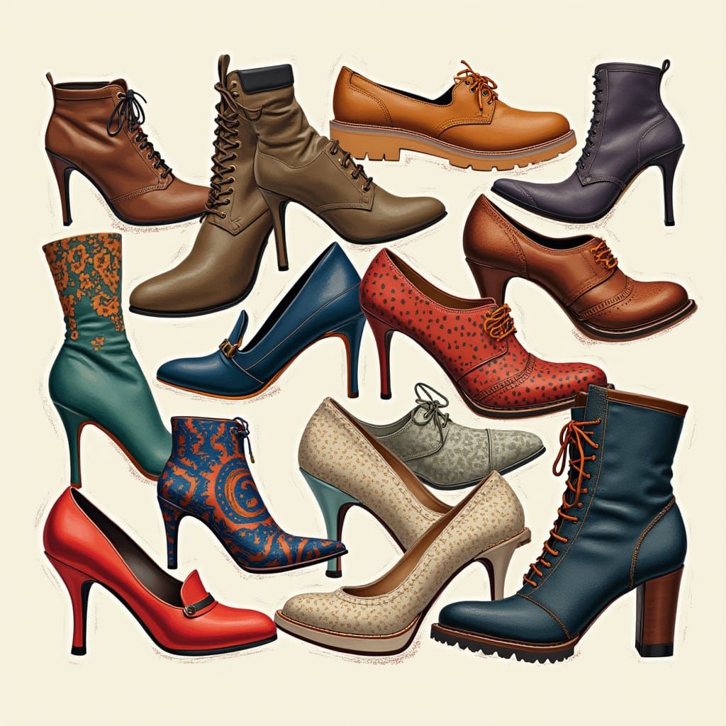 Unity in Diversity: Vibrant Shoes in Harmonious Composition