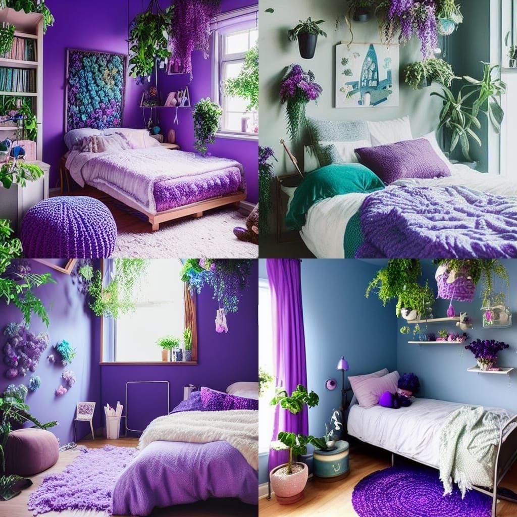 Cottagecore Kawaii Bedroom with Crystals and Plants