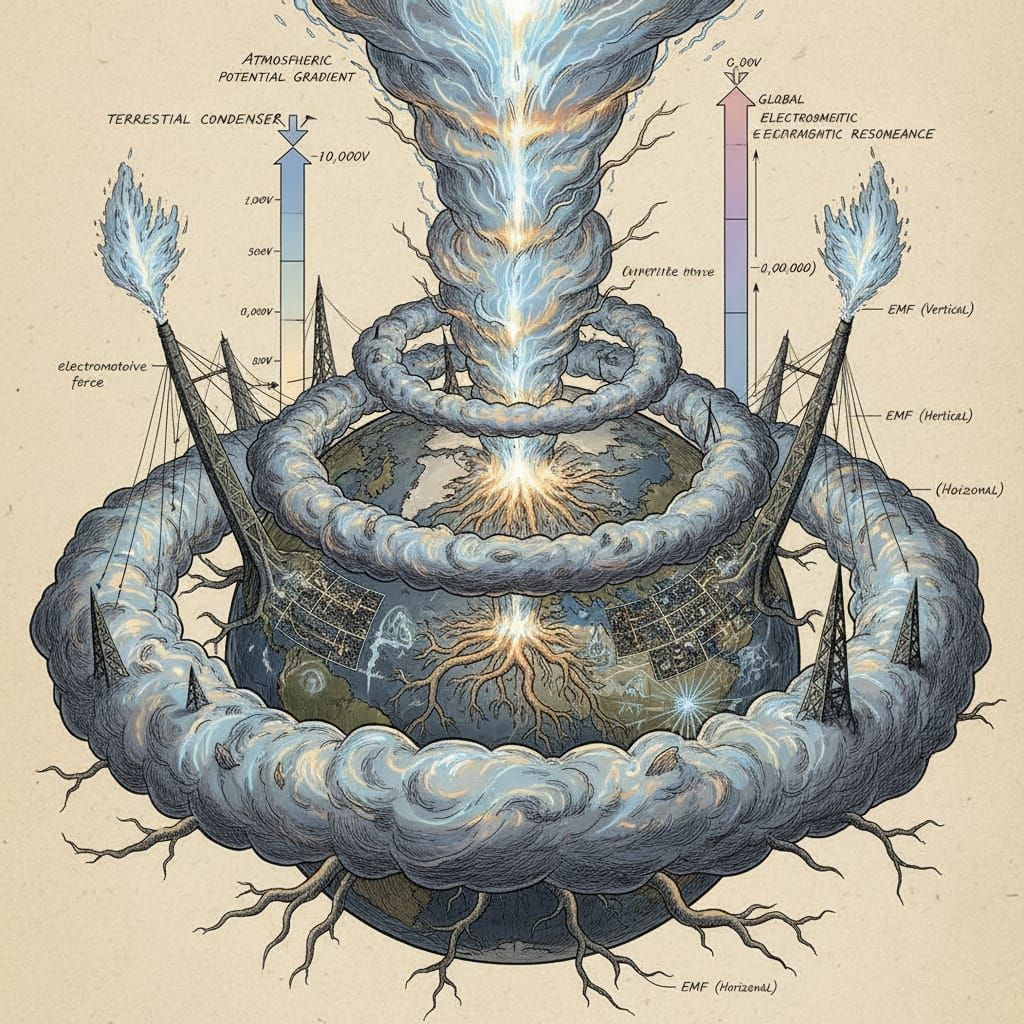 Earth as a Charged Condenser in Tesla Style