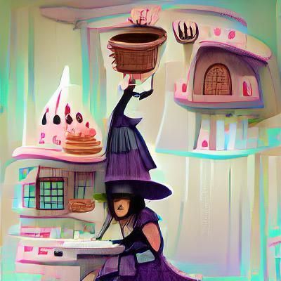 Kitchen Witch in a Cake House