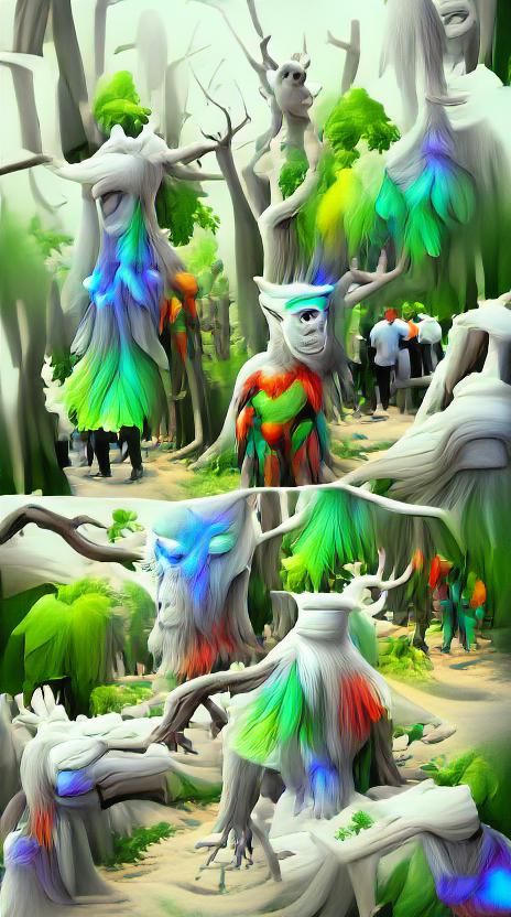Colorful Forest Spirit Concept Art