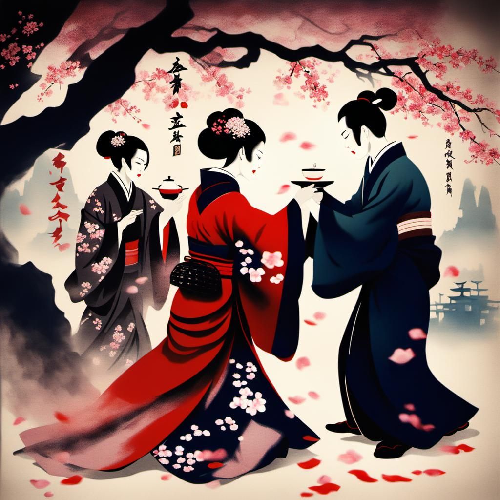 Vampire Tea Ceremony Dance: Film Noir Ukiyo-e