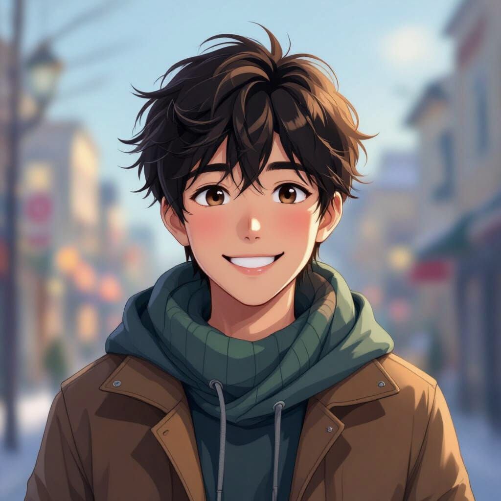 Kind Jack Smiling in Soft, Gentle Style