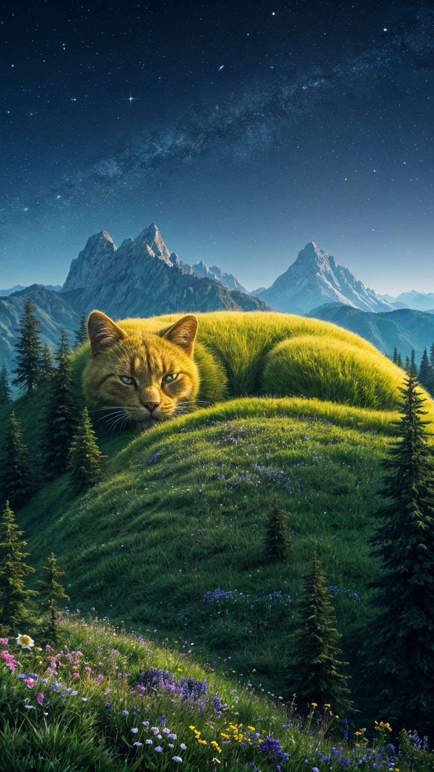 Whimsical Mountain Landscape in Soft Focus