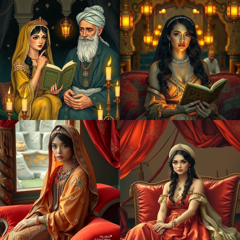 Mysterious Arabian Princess in Elegant Harem Style