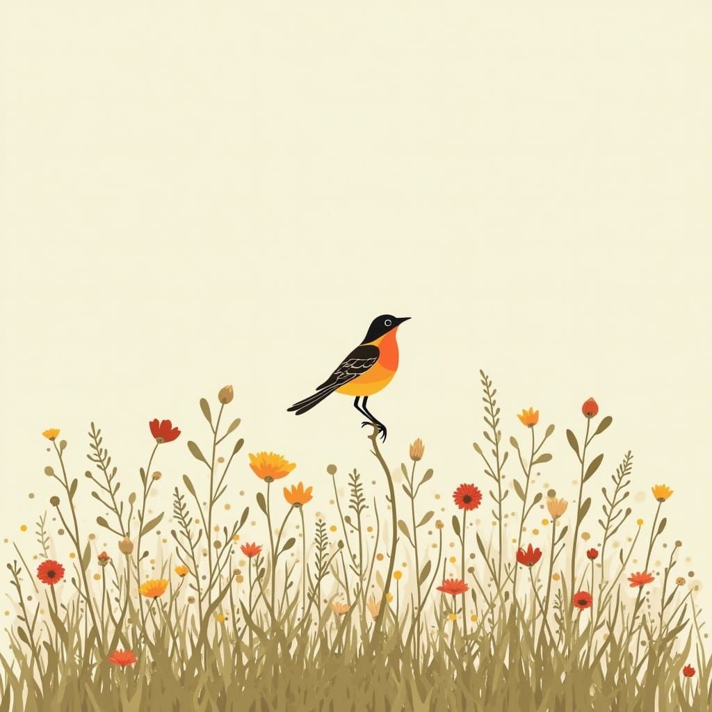 Ethereal Skylark Serenade in Minimalist Harmony