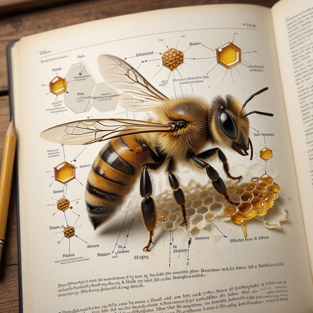 Surreal Honey Bee Awakens in Vibrant Art