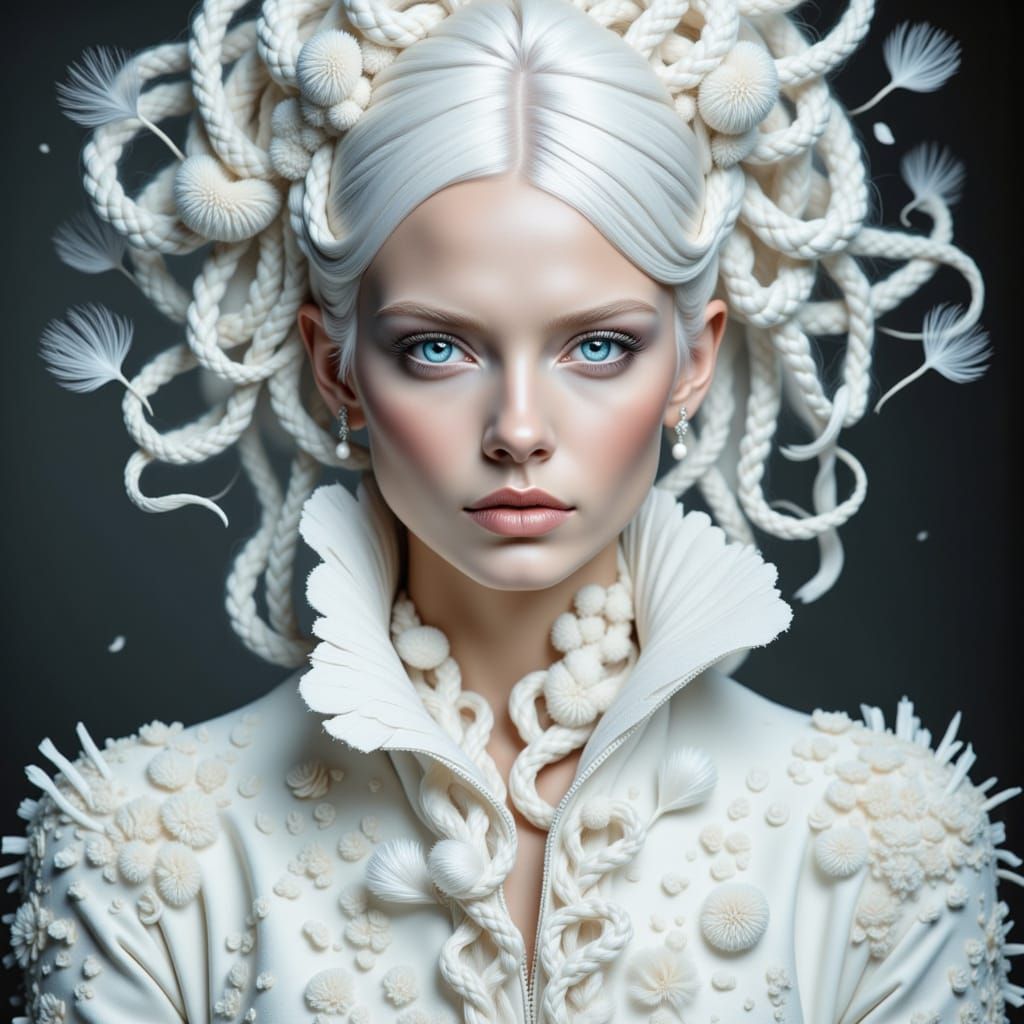 Avant-Garde Woman with Braided Hair