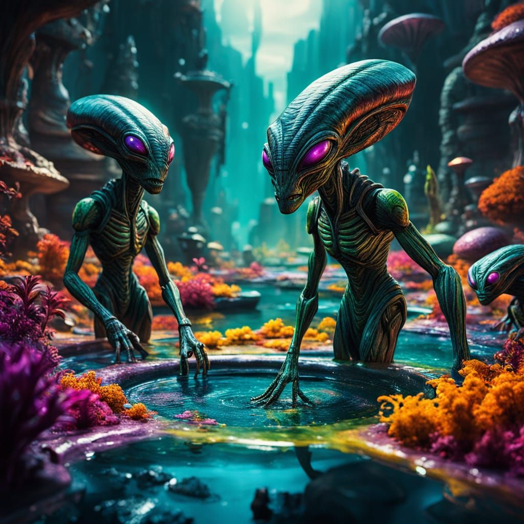 Alien Beings Emerge from Swirling Paints in Stunning Splash ...