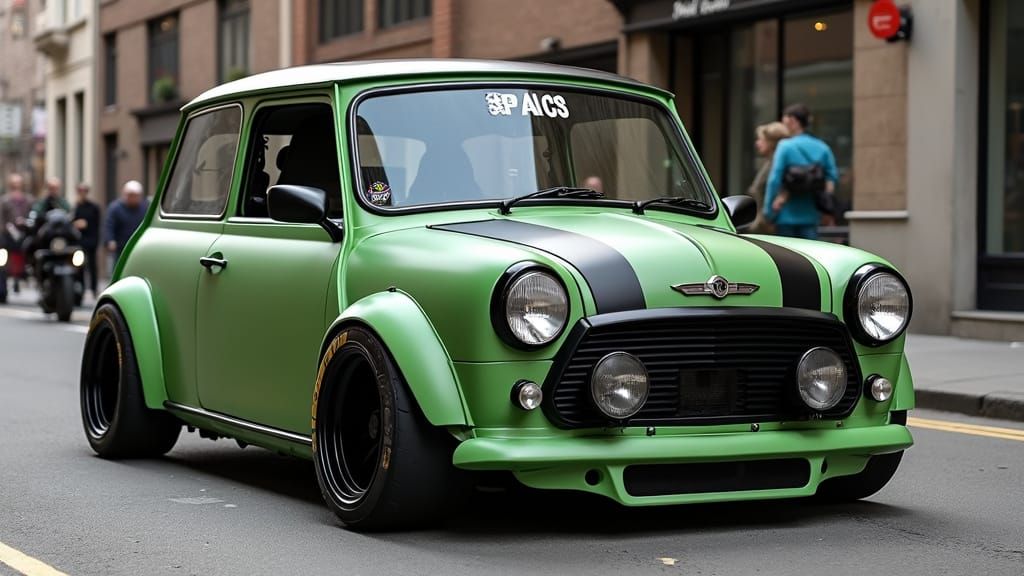 Turbocharged Mr. Bean's Mini Cooper in Gritty Style