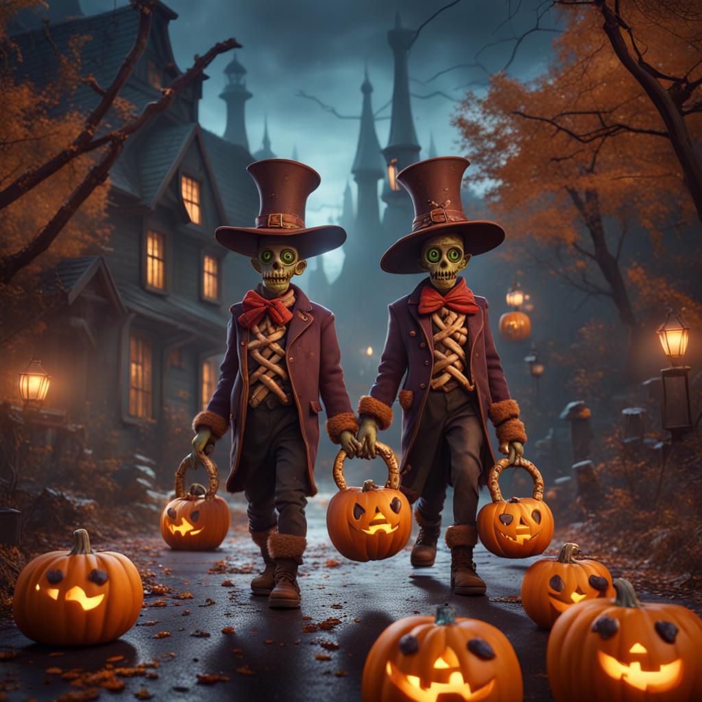 Pretzel People Trick or Treating: Fantasy Concept Art
