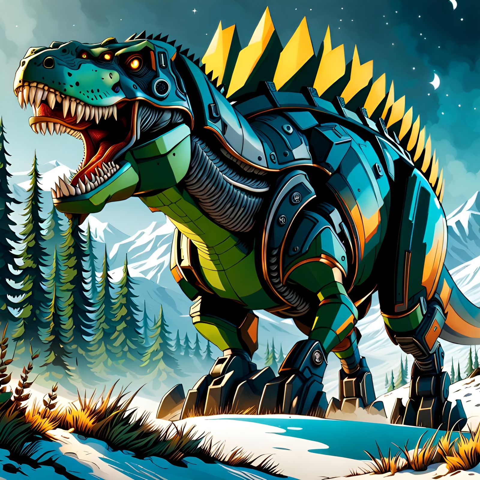 giant overweight TRex military tank hybrid 3