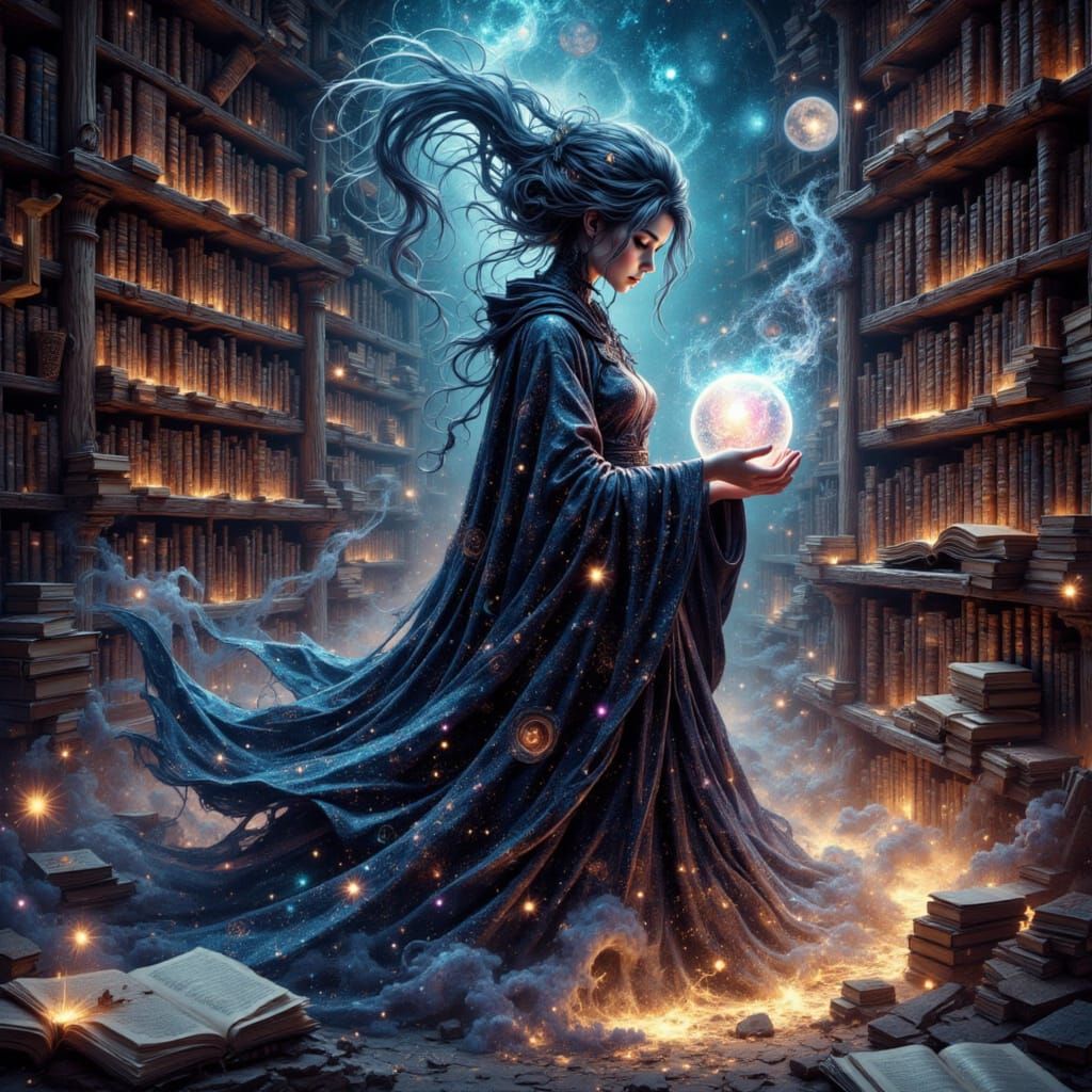 Cosmic Librarian in Stardust Library