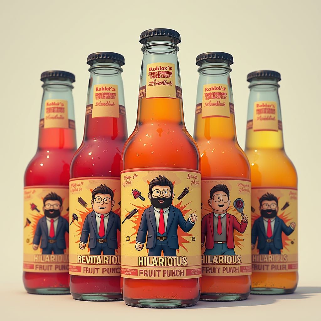 Whimsical Roblox Character Promotes Fruit Punch in a Colorfu...