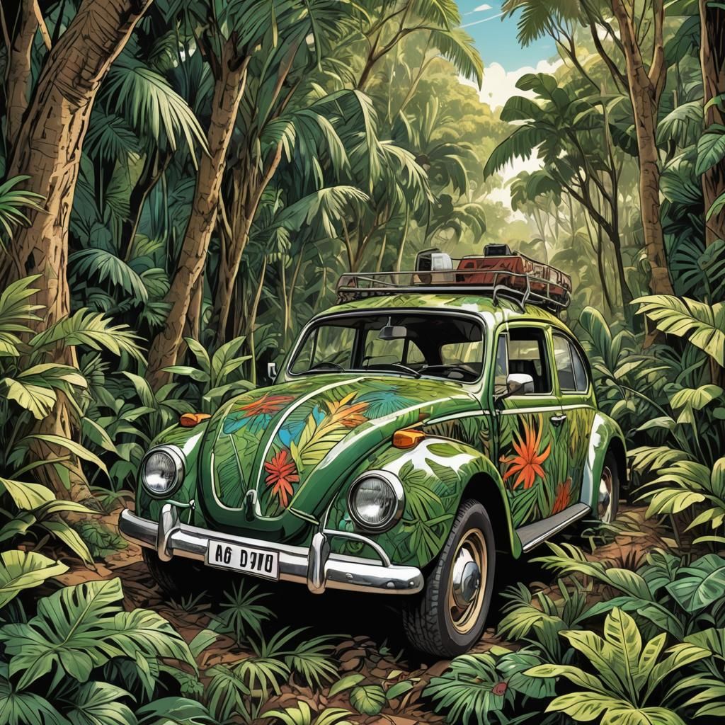 VW Beetle Meets Land Rover in African Wilderness