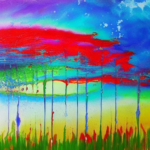 Abstract Fluid Art with Vibrant Cell Structures