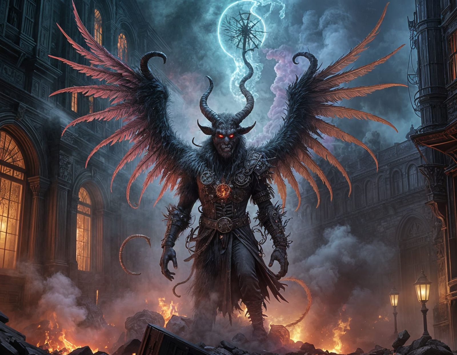 Ethereal Krampus in Dark Academia Fantasy