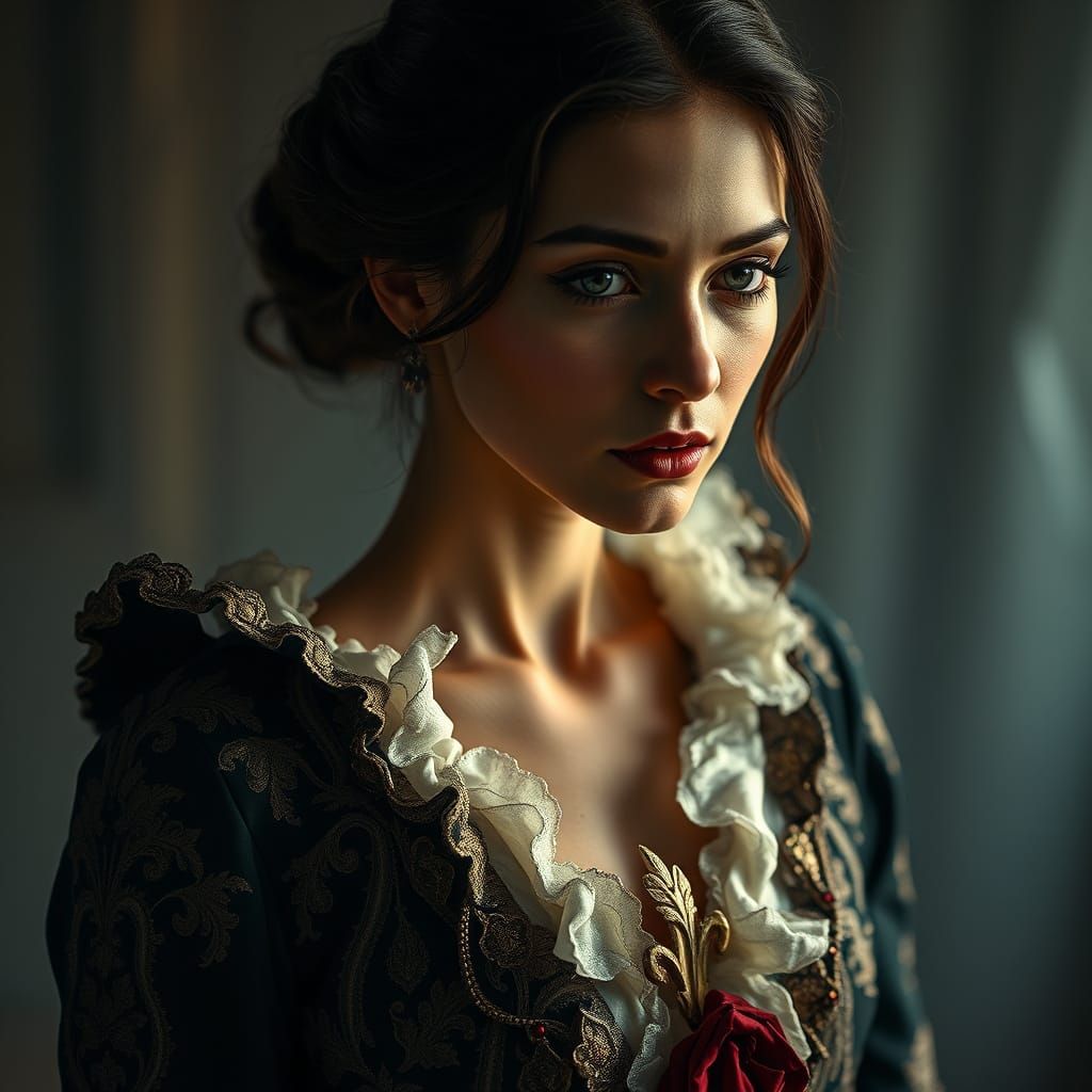 Ethereal Woman in Cinematic Mystery